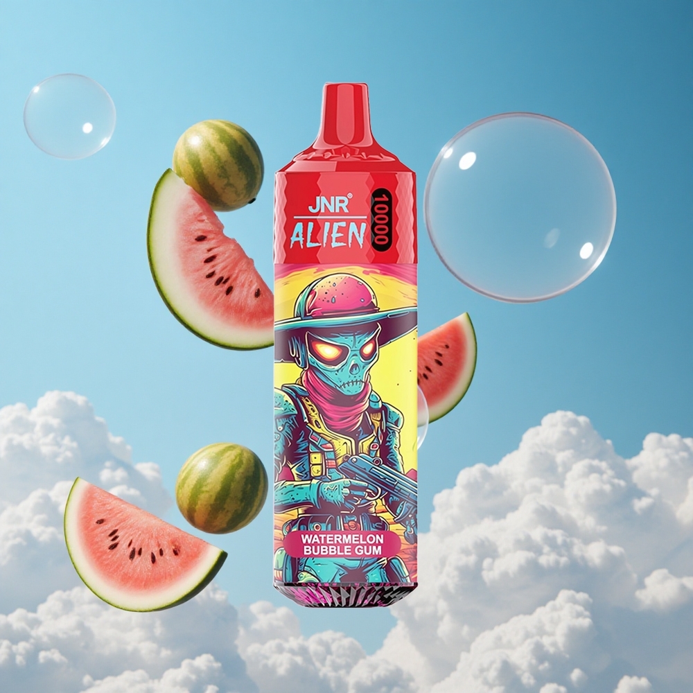 JNR Alien 10000 Puffs سيجارة إلكترونية بطعم بطيخ وعلكة مع 850 مللي أمبير وبإضاءة LED
