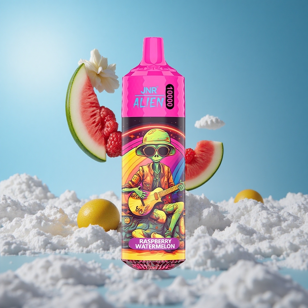 JNR Alien 10000 Puffs سعرات حرارية 850 ملي أمبير بطارية وعصير توت العليق بطيخ