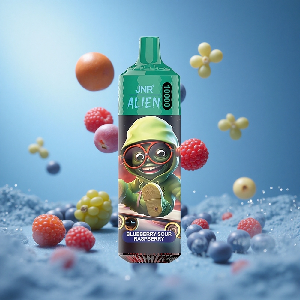 JNR Alien 10000 Puffs سحبة توت أزرق - توت حامض بسعة بطارية 850mAh وإضاءة LED