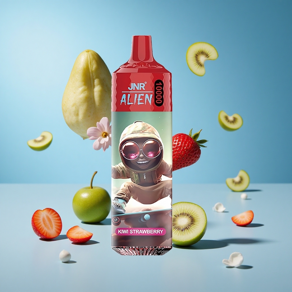JNR Alien 10000 Puffs ستروبيري كيوي شحن سريع نوع-C إضاءة LED