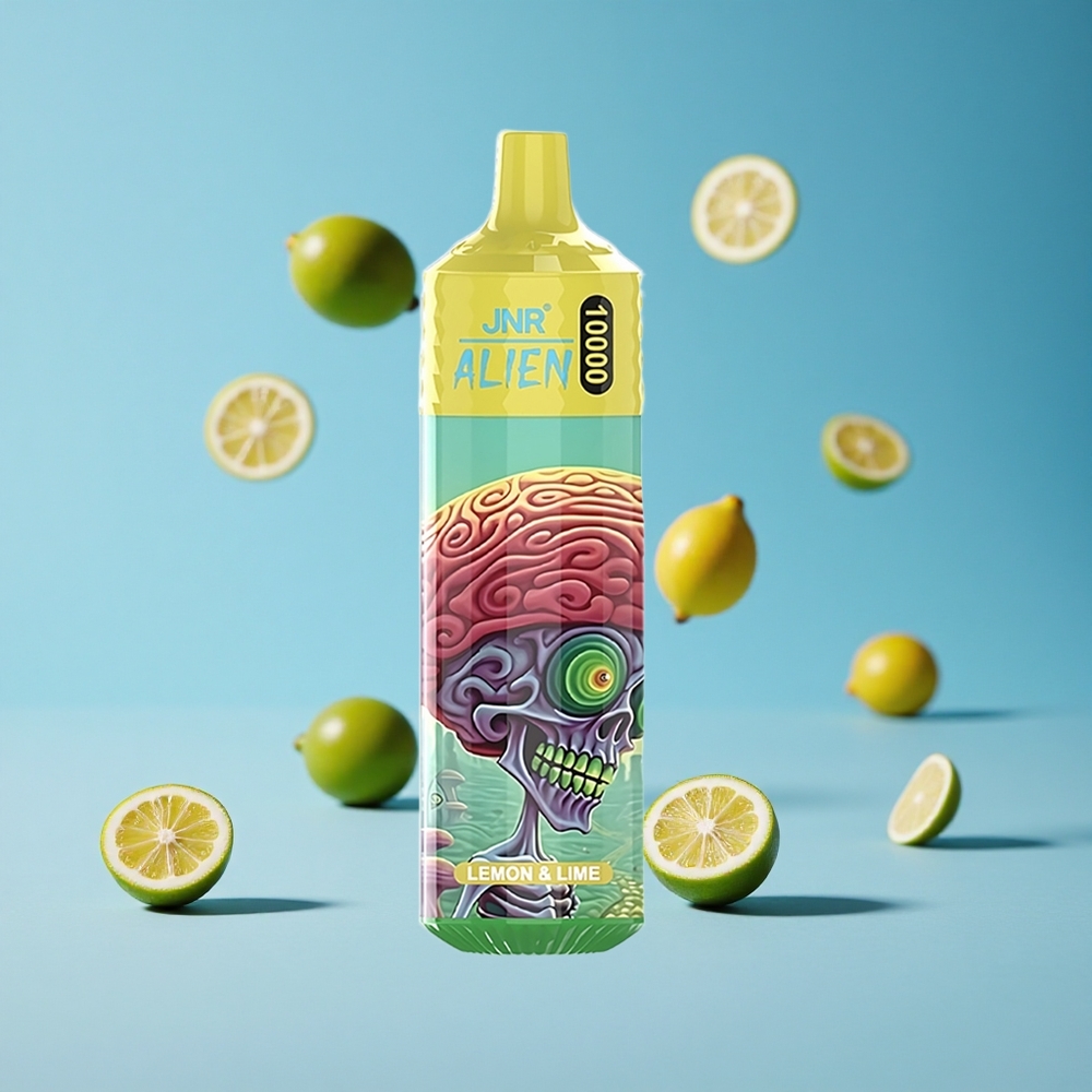 JNR Alien 10000 Puffs سيجارة الكترونية ليمون وليمون أخضر مع شاشة LED (RGB) وبطارية 850mAh