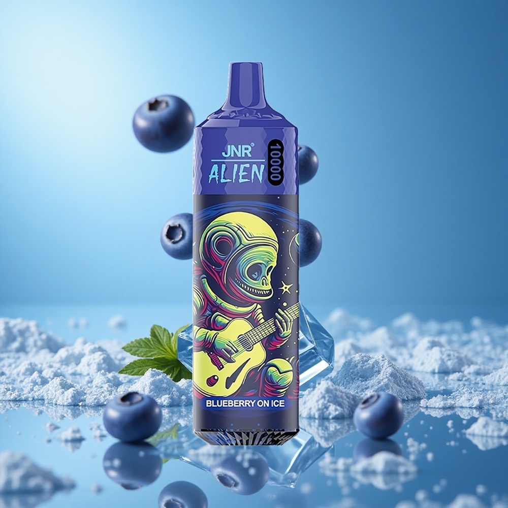 JNR Alien 10000 Puffs سيجارة إلكترونية بنكهة التوت الأزرق مثلج بشحن Type-C سريع وإضاءة LED