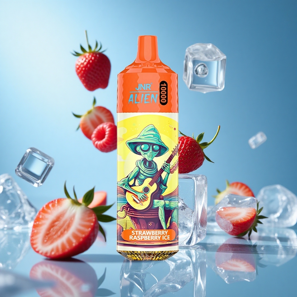 JNR Alien 10000 Puffs فراولة توت ثلج بشحن سريع Type-C وإضاءة LED