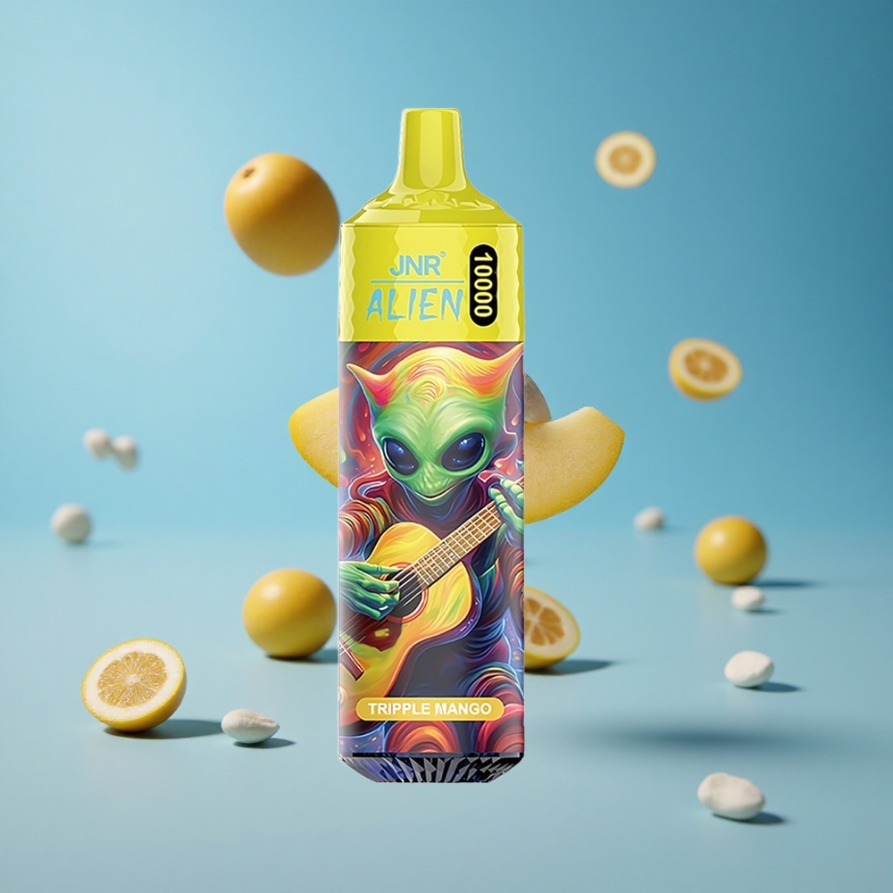 JNR Alien 10000 Puffs فيب قابل للرمي بثلاثة مانجو مع شحن سريع Type-C وإضاءة LED