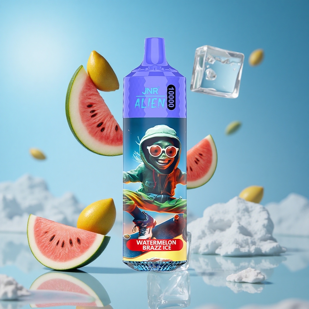 JNR Alien 10000 Puffs سيجارة إلكترونية بطعم البطيخ البرازيلي الجليدي مع شحن سريع Type-C وإضاءة LED (RGB)