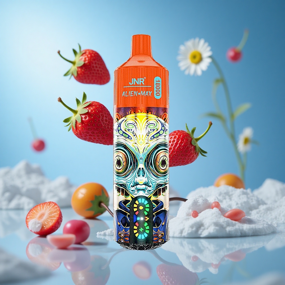 JNR Alien Max 18000 Puffs فراولة توت عُلّيق بِبَطارية 850mAh وشاحن Type-C