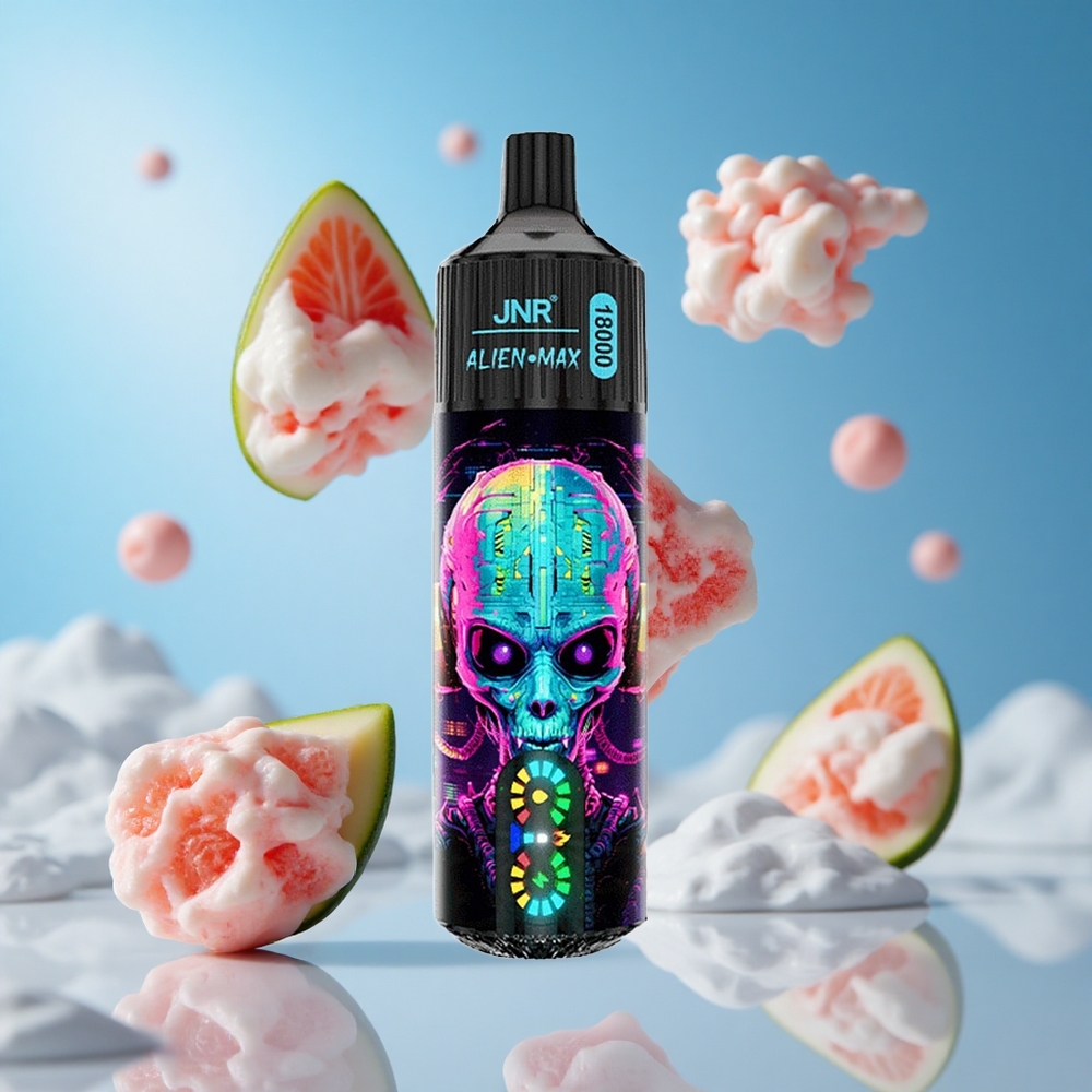 JNR Alien Max 18000 Puffs شريط فراولة هبابل بابل مع شاشة LED ذكية ونواة مزدوجة