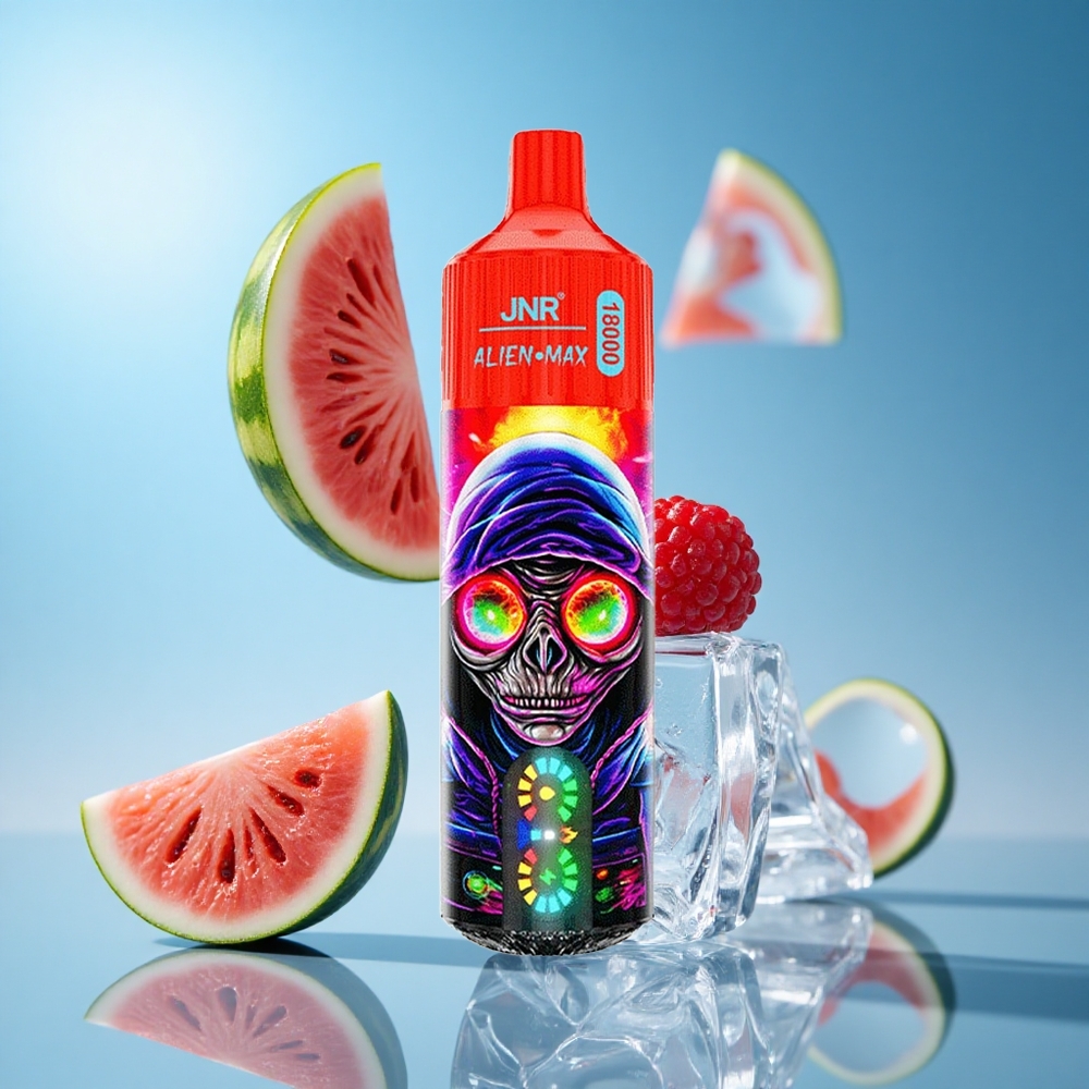 JNR Alien Max 18000 Puffs مع شاشة LED ذكية ونكهة توت العليق البطيخ المثلج