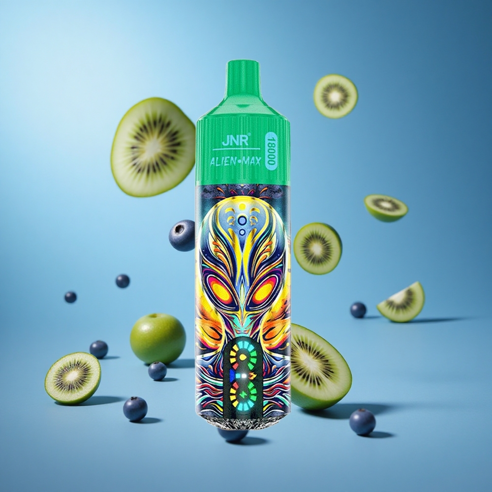 JNR Alien Max 18000 Puffs بلوبيري كيوي شاشة LED ذكية وشاحن سريع Type-C