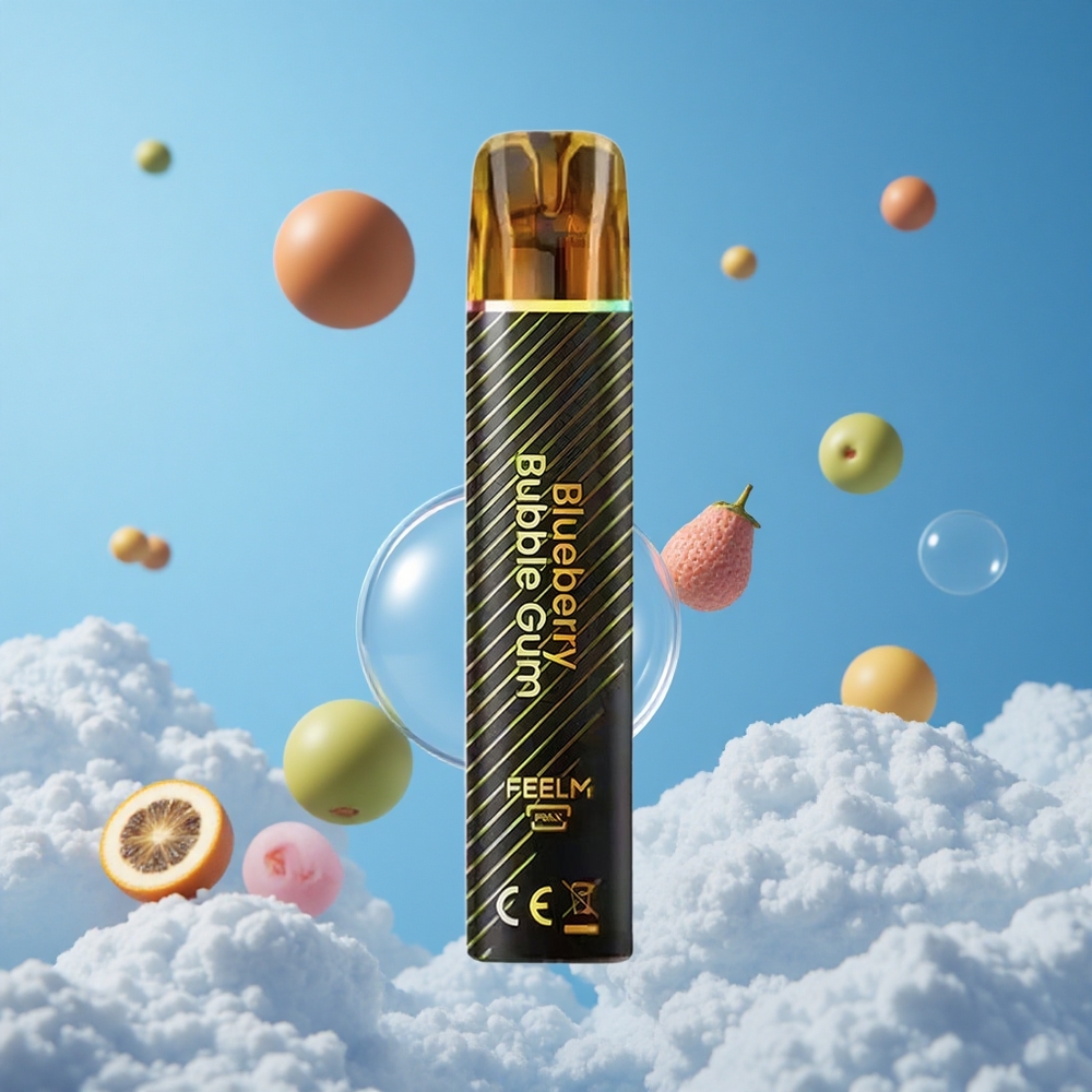 JNR Black&Golden 600+200 Puffs سيجارة إلكترونية للاستخدام مرة واحدة علكة التوت الأزرق 800 نفخة سعة 2مل