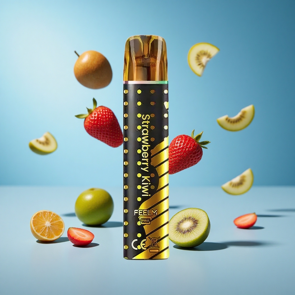 JNR Black&Golden 600+200 Puffs ستروبيري كيوي - 800 نفخة، سعة بطارية 550mAh