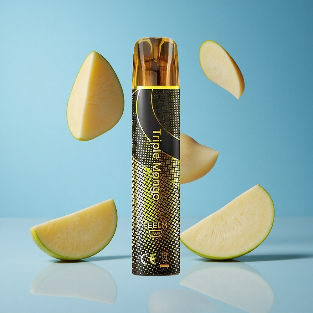 JNR Black&Golden 600+200 Puffs سيجارة إلكترونية ذات استخدام واحد مانجو ثلاثي 800 نفخة