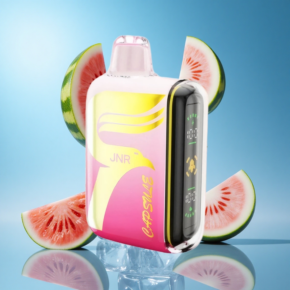 JNR Capsule 15000 Puffs فراولة بطيخ مثلج بشاشة ذكية LED وشاحن سريع Type-C