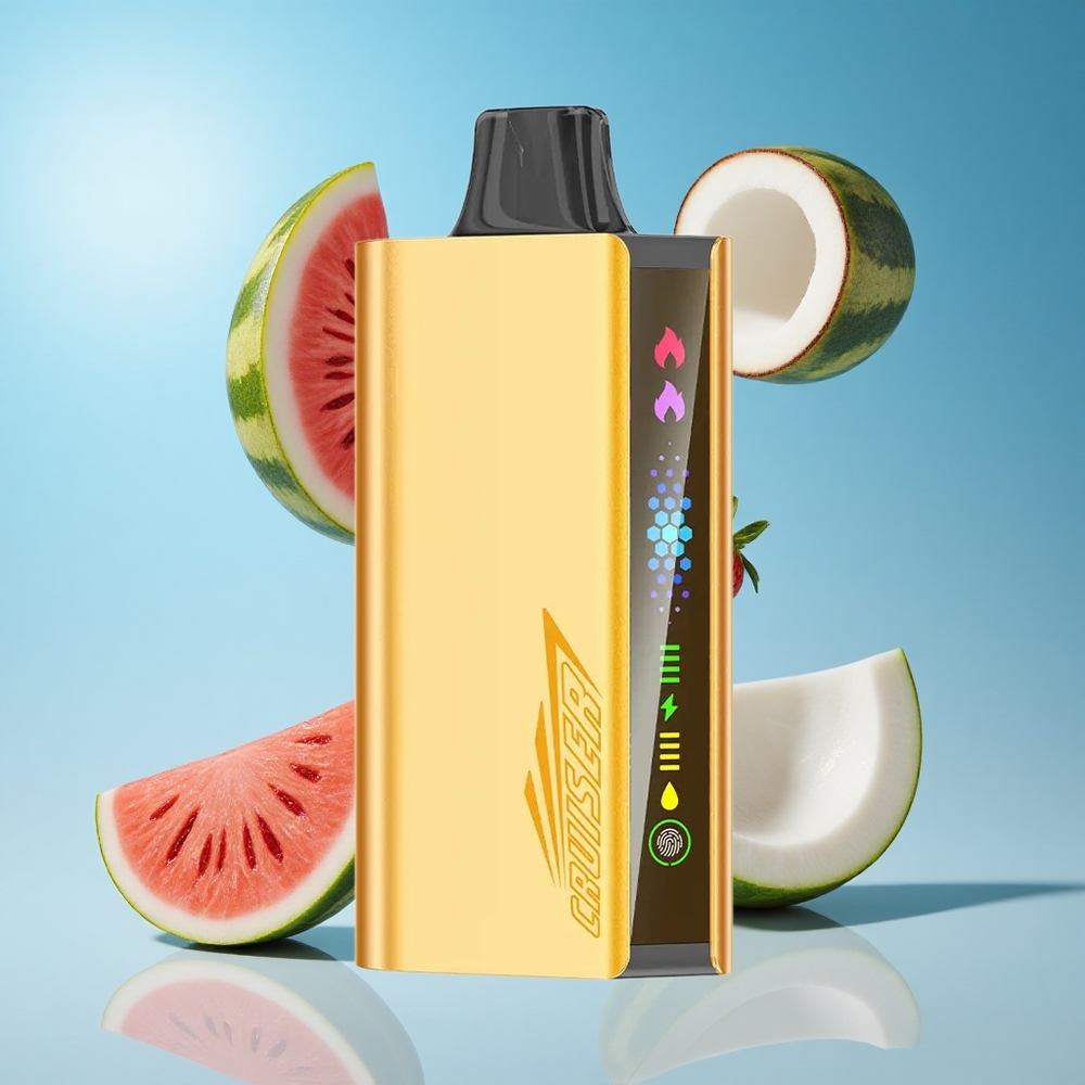 JNR Cruiser 12000 Puffs سجارة إلكترونية لمرة واحدة بدون شحن بطارية مدمجة 3500 مللي أمبير فراولة جوز هند بطيخ