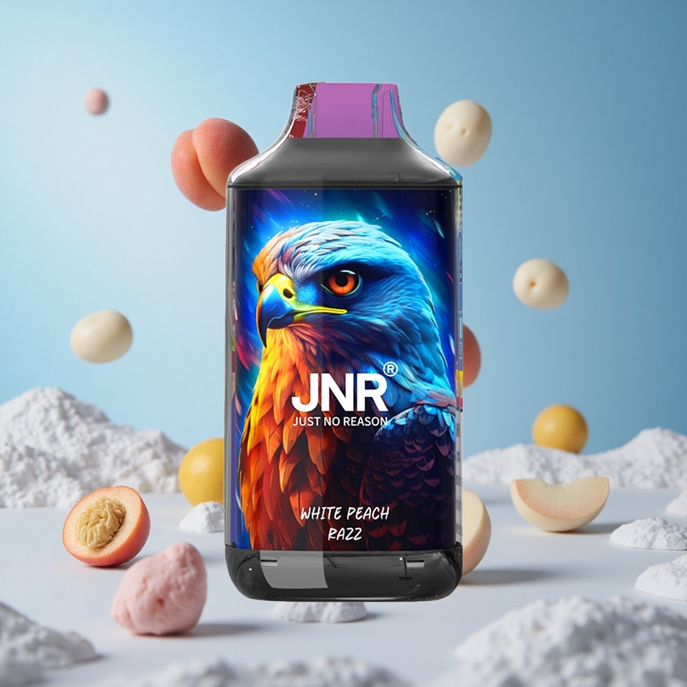 JNR Falcon 16000 Puffs سحابة الخوخ الأبيض وتوت العليق بسعة 22 مل وبطارية 850 مللي أمبير
