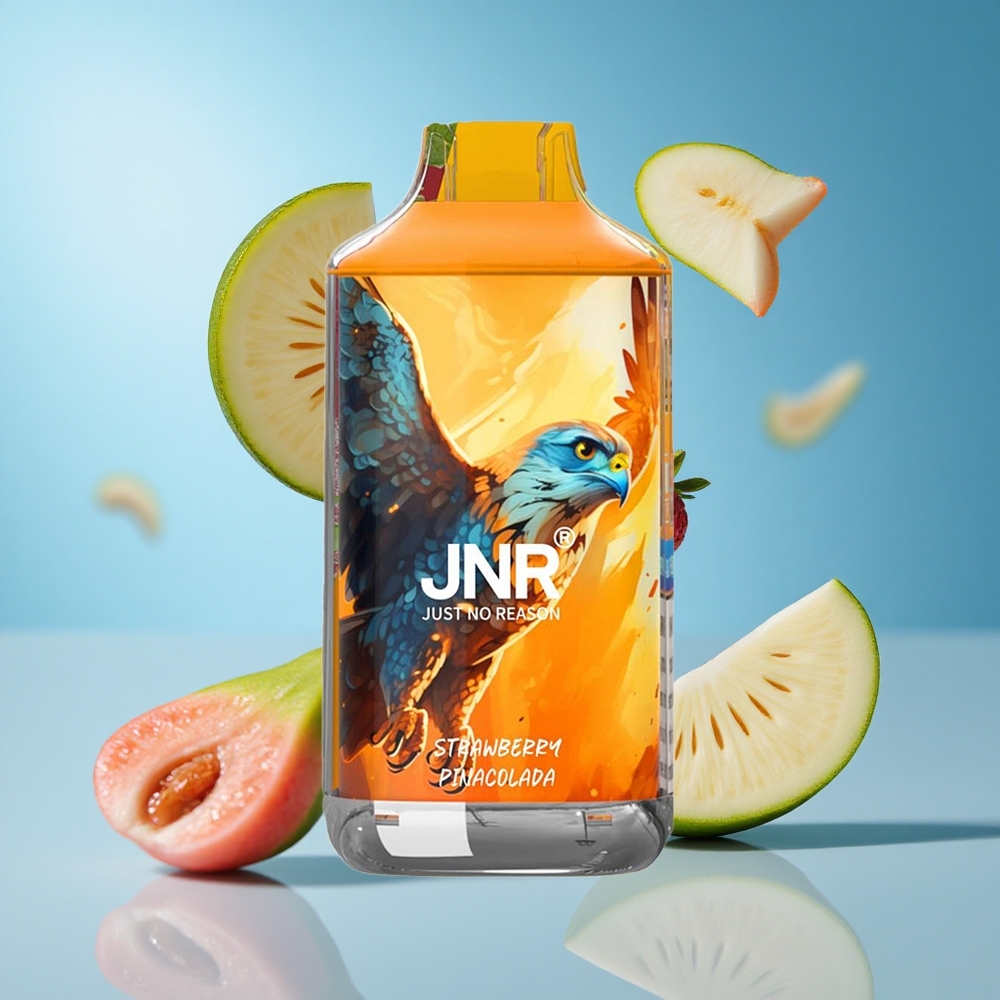 JNR Falcon 16000 Puffs فراولة بينا كولادا مع شاشة LED ذكية وسعة بطارية 850 مللي أمبير