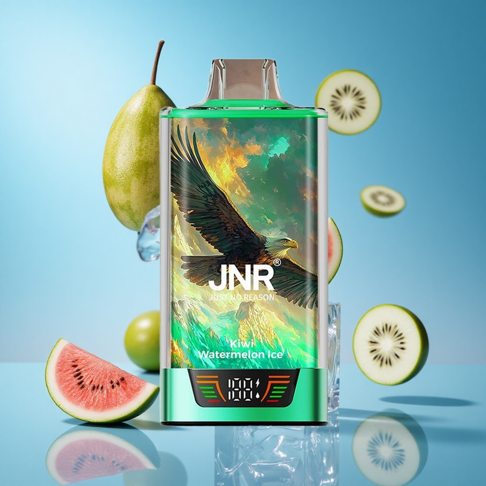 JNR Falcon Pro 28000 سجارة إلكترونية بطعم الكيوي والبطيخ المثلج بسعة 30 مل و شحن USB نوع-C