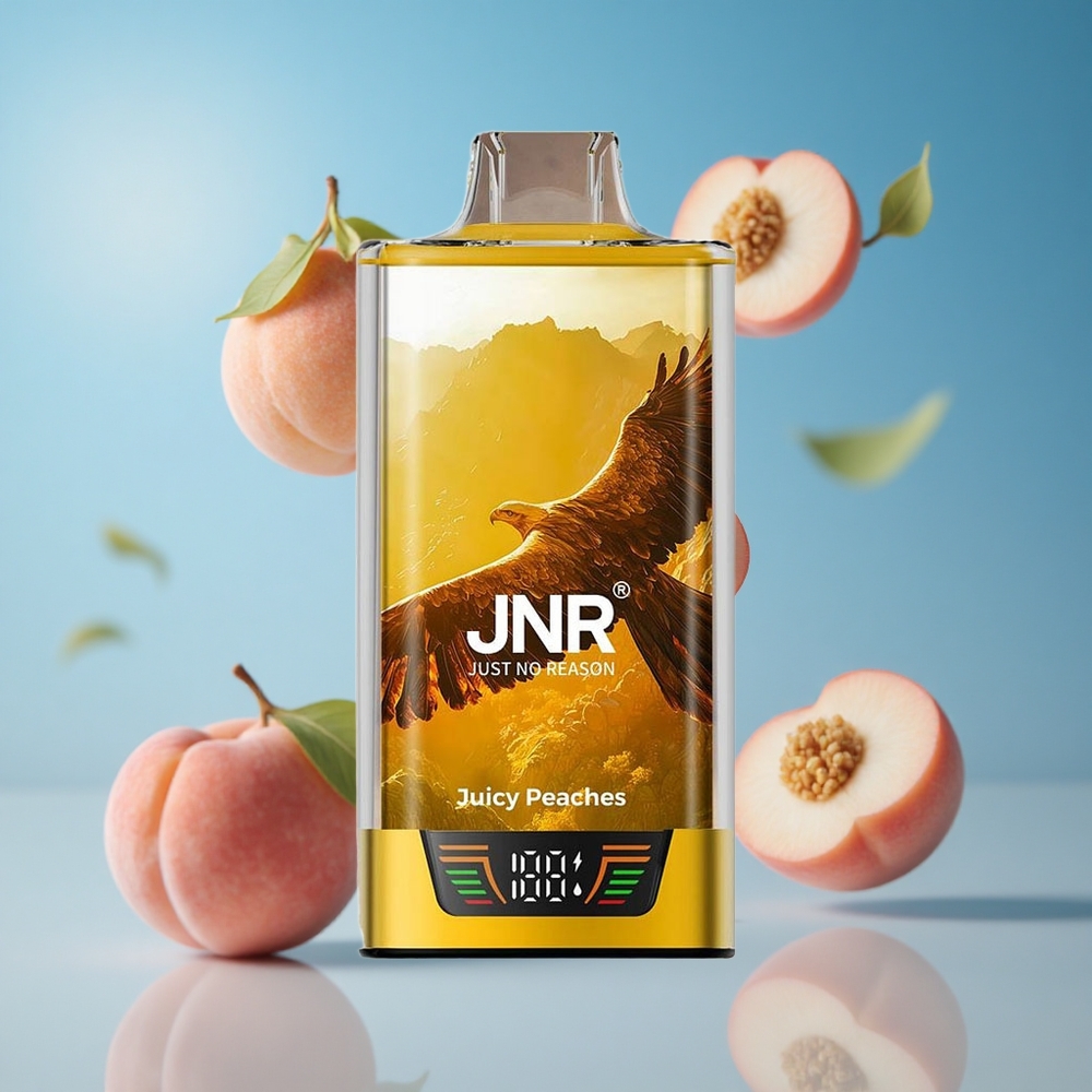 JNR Falcon Pro 28000 بخاخة نيكوتين بنكهة الخوخ العصيري وشاشة ذكية