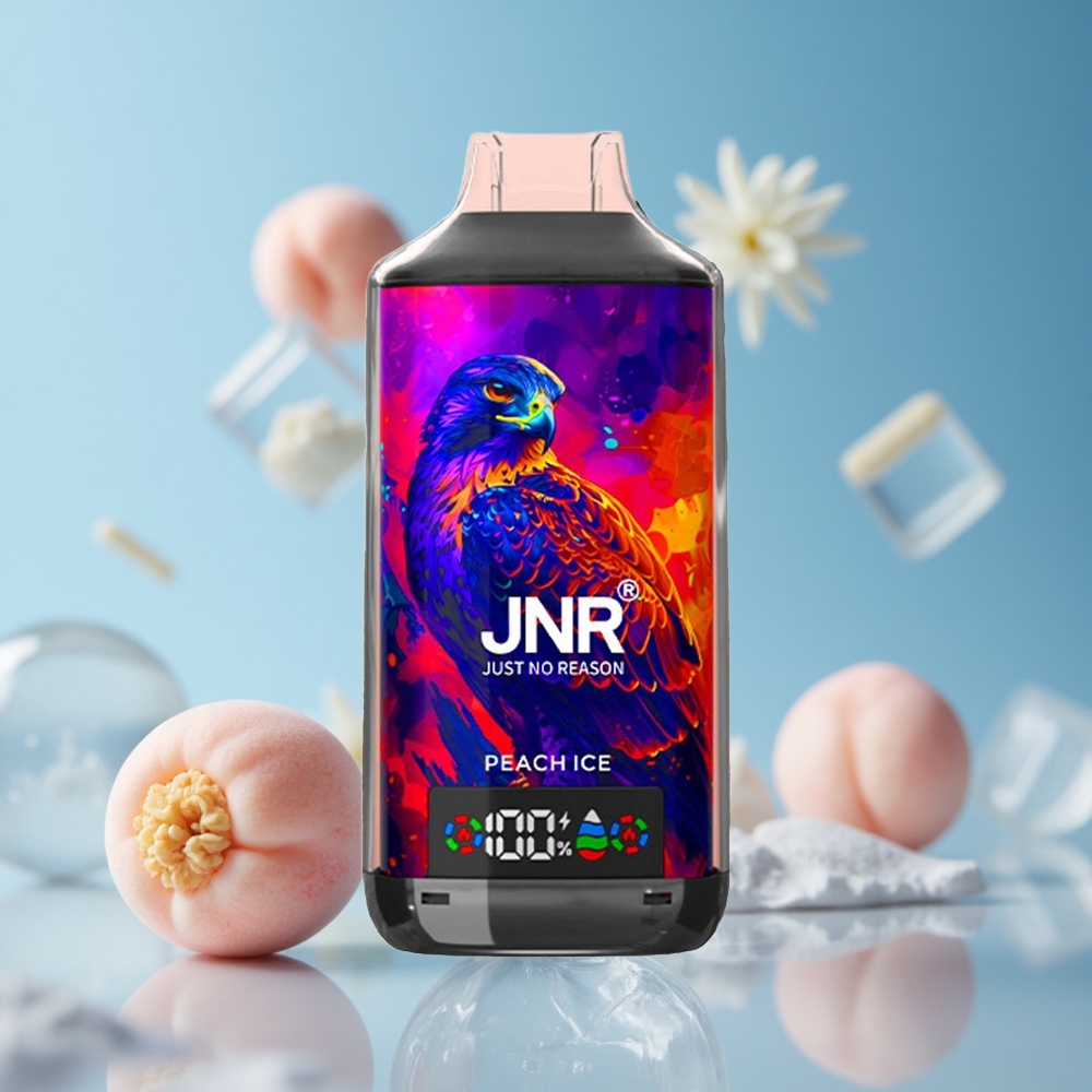 JNR Falcon X 18000 Puffs خوخ مثلج بشاشة رقمية وسعة سائل 24 مل