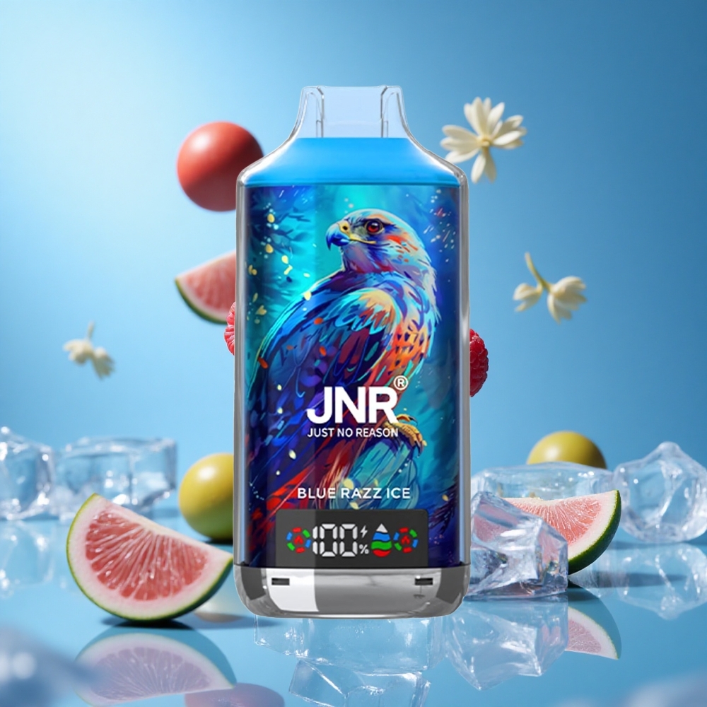 JNR Falcon X 18000 Puffs بلو راز آيس بشاشة رقمية وسعة بطارية 750 مللي أمبير