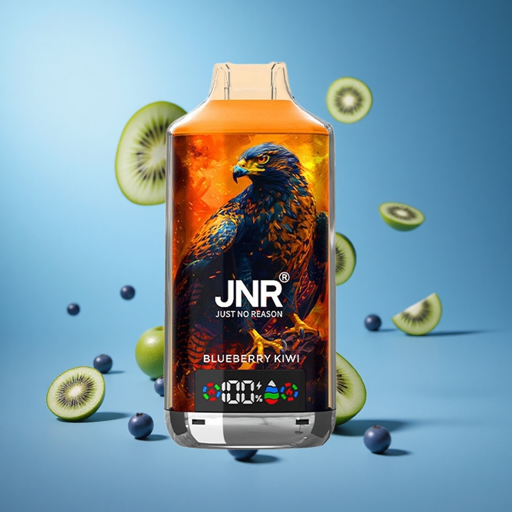 JNR Falcon X 18000 Puffs توت أزرق وكيوي بشاشة رقمية وسعة بطارية 750 مللي أمبير