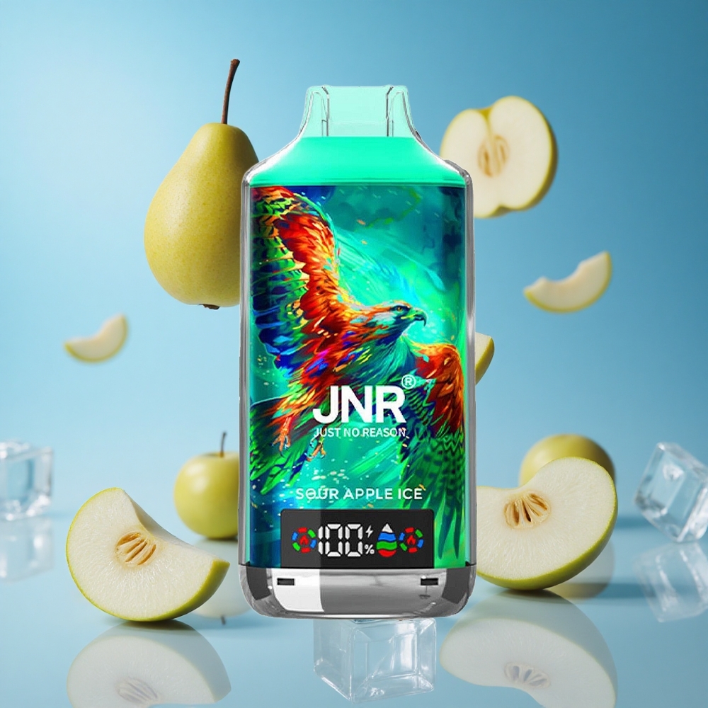 JNR Falcon X 18000 Puffs تفاحة حامضة مثلجة بشاشة رقمية وسعة بطارية 750 مللي أمبير