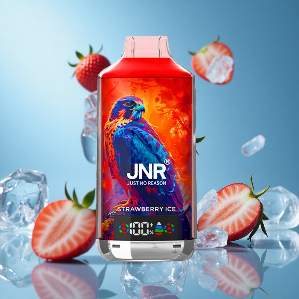 JNR Falcon X 18000 Puffs فراولة مثلج بشاشة رقمية وسعة بطارية 750mAh