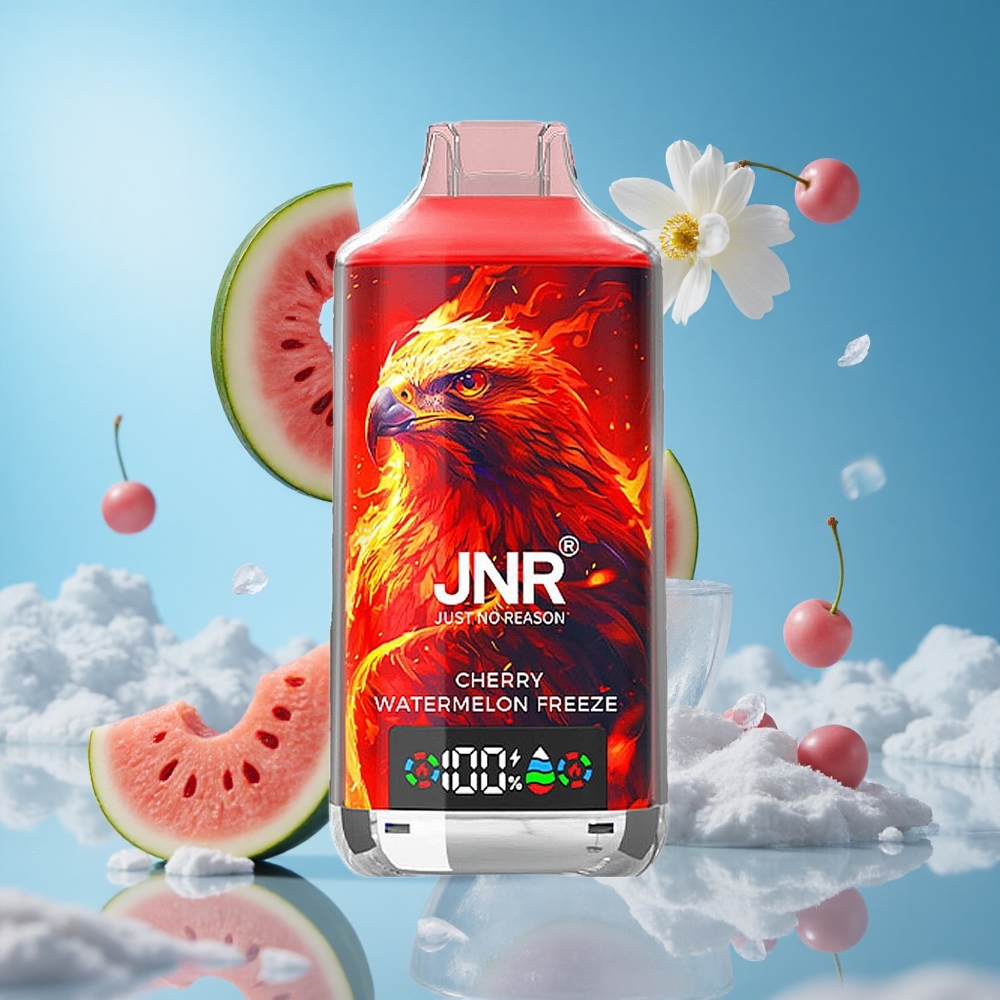 JNR Falcon X 18000 Puffs شيري بطيخ مجمد شاشة رقمية ونوع-C شحن سريع