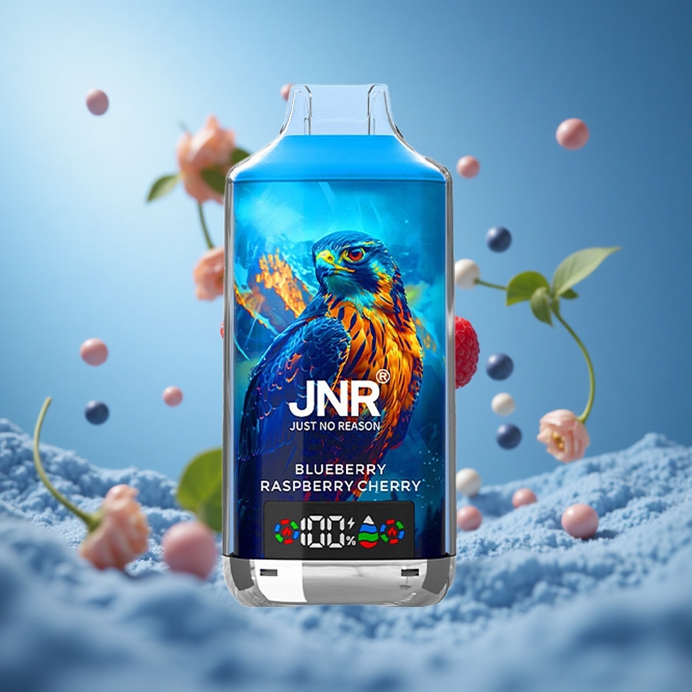 JNR Falcon X 18000 Puffs توت أزرق وعليق وكرز شاشة رقمية وشحن سريع Type-C