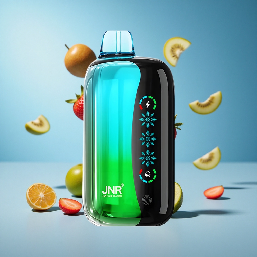 JNR Flex Ice 21000 Puffs سحابة فراولة وكيوي قابل للتعديل بالثلج وشاشة لمس