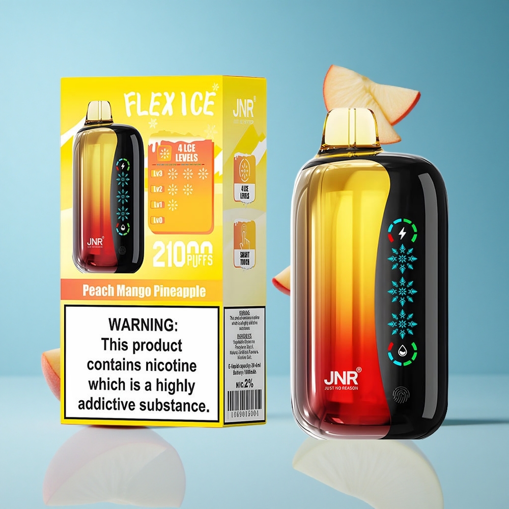 JNR Flex Ice 21000 Puffs خوخ مانجو أناناس شاشة لمس شحن Type-C