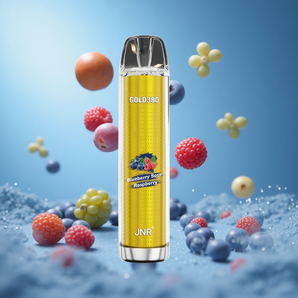 JNR Gold380 6000 نَفخة سيجارة إلكترونية عصير توت أزرق وفريز حامض بسعة 13 مل