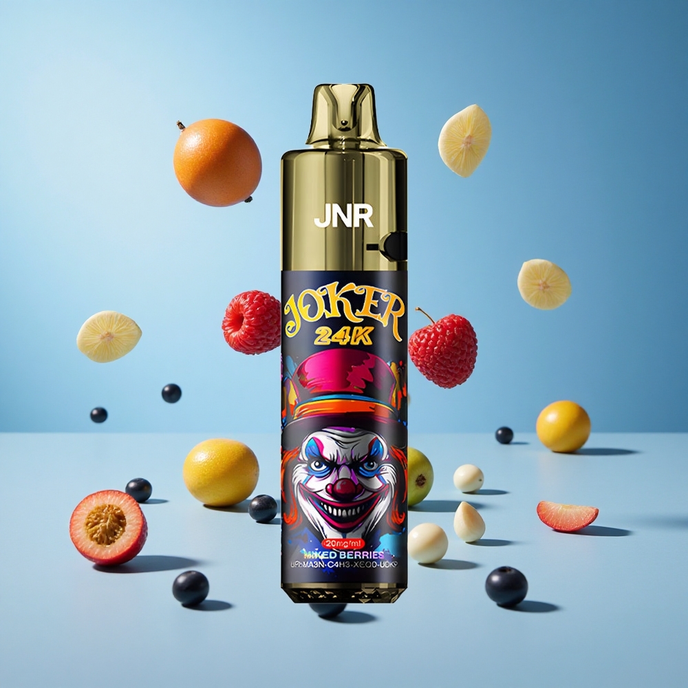 JNR Joker 24K Puffs سيجارة إلكترونية قابلة لإعادة الملء 10 مل بطارية 800 مللي أمبير توت مختلط