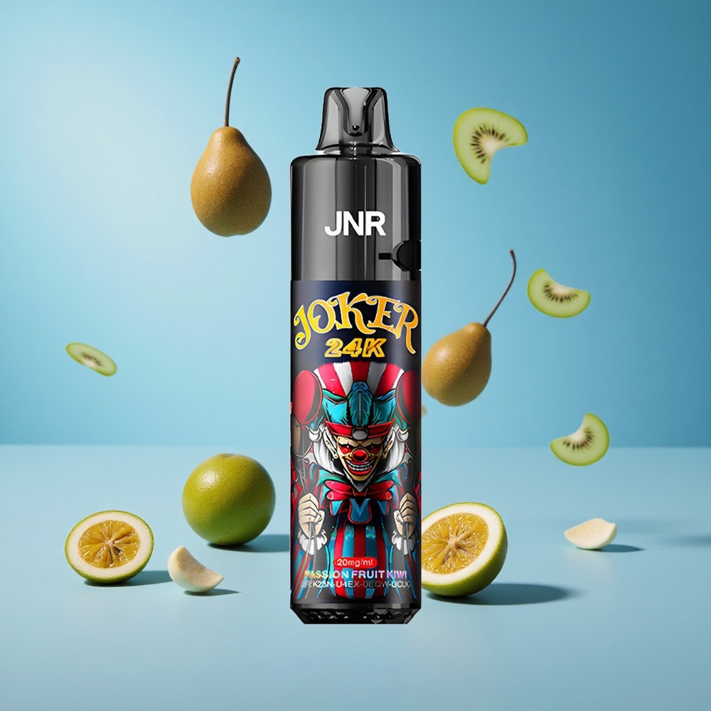 JNR Joker 24K Puffs بخاخ فاكهة العاطفة والكيوي مع بطارية 800 مللي أمبير