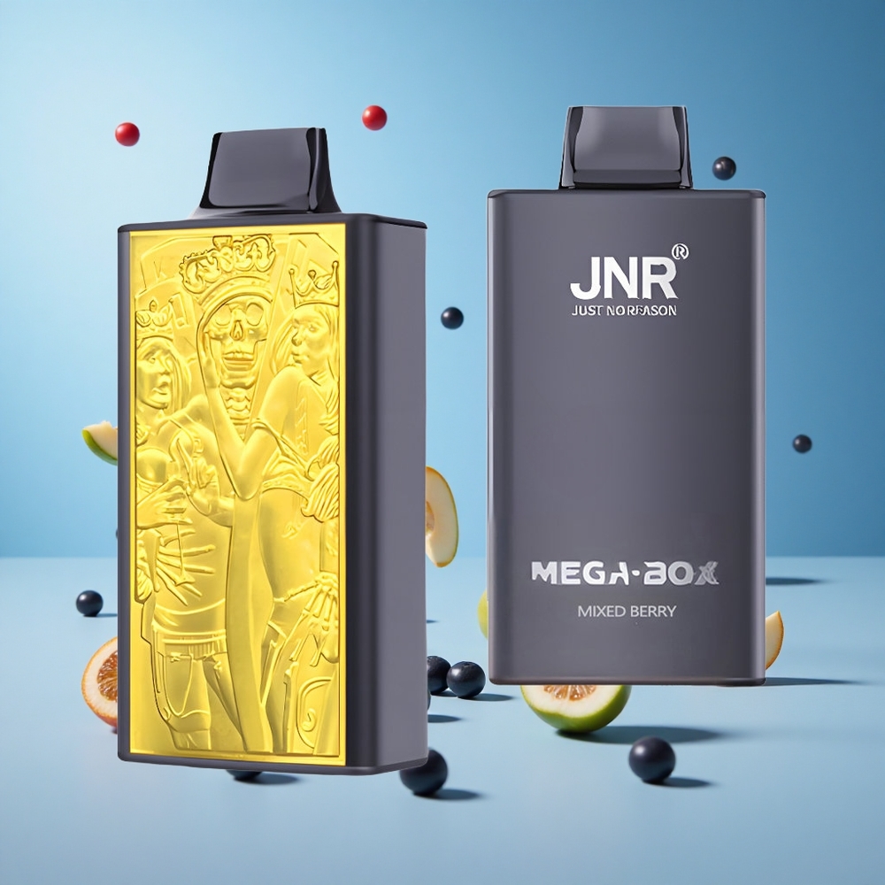 JNR Mega Box 25000 نفخة سيجارة إلكترونية ذات استخدام لمرة واحدة توت مشكل بسعة 30 مل و شحن سريع Type-C