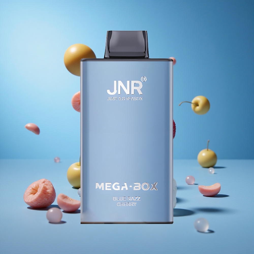JNR Mega Box 25000 Puffs سجارة إلكترونية ذات استخدام لمرة واحدة توت أزرق وكرز بسعة 30 مل وبطارية 850 مللي أمبير