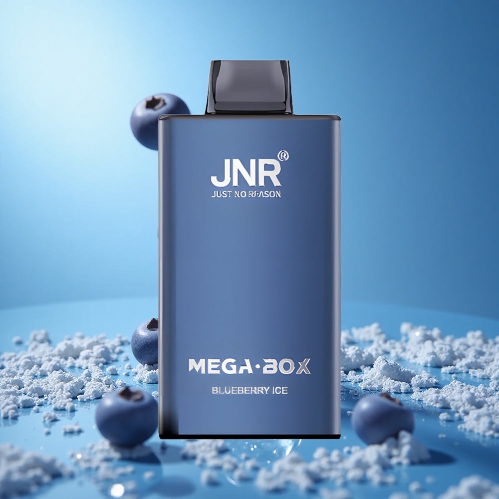JNR Mega Box 25000 Puffs تبغ إلكتروني عبوة واحدة توت أزرق مثلج بسعة 30 مل