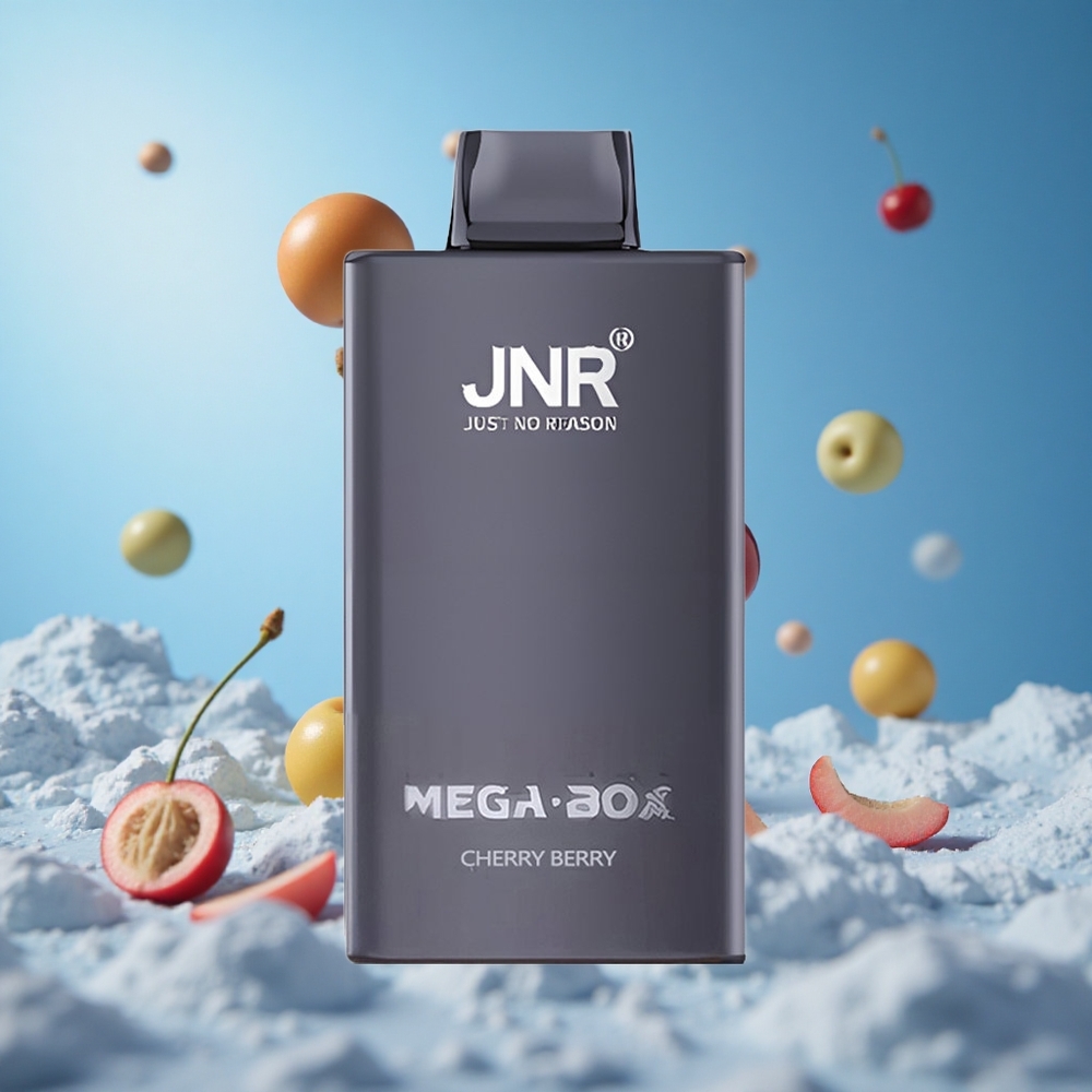 JNR Mega Box 25000 Puffs تبغ إلكتروني للتخلص منه سعة 30 مل بنكهة الكرز والتوت