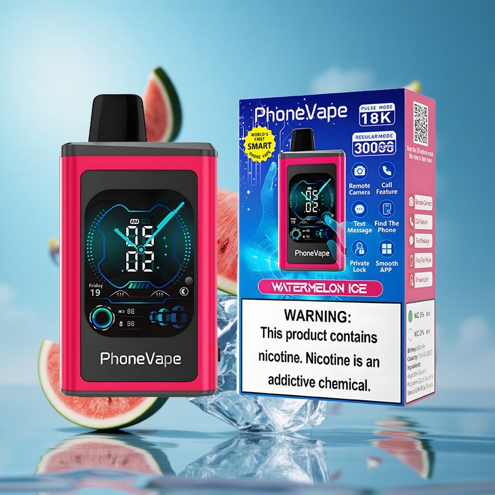 JNR PhoneVape 30000 نفث بخار قابل للتخلص منه بطارية 850mAh Type-C قابلة لإعادة الشحن بطيخ مثلج
