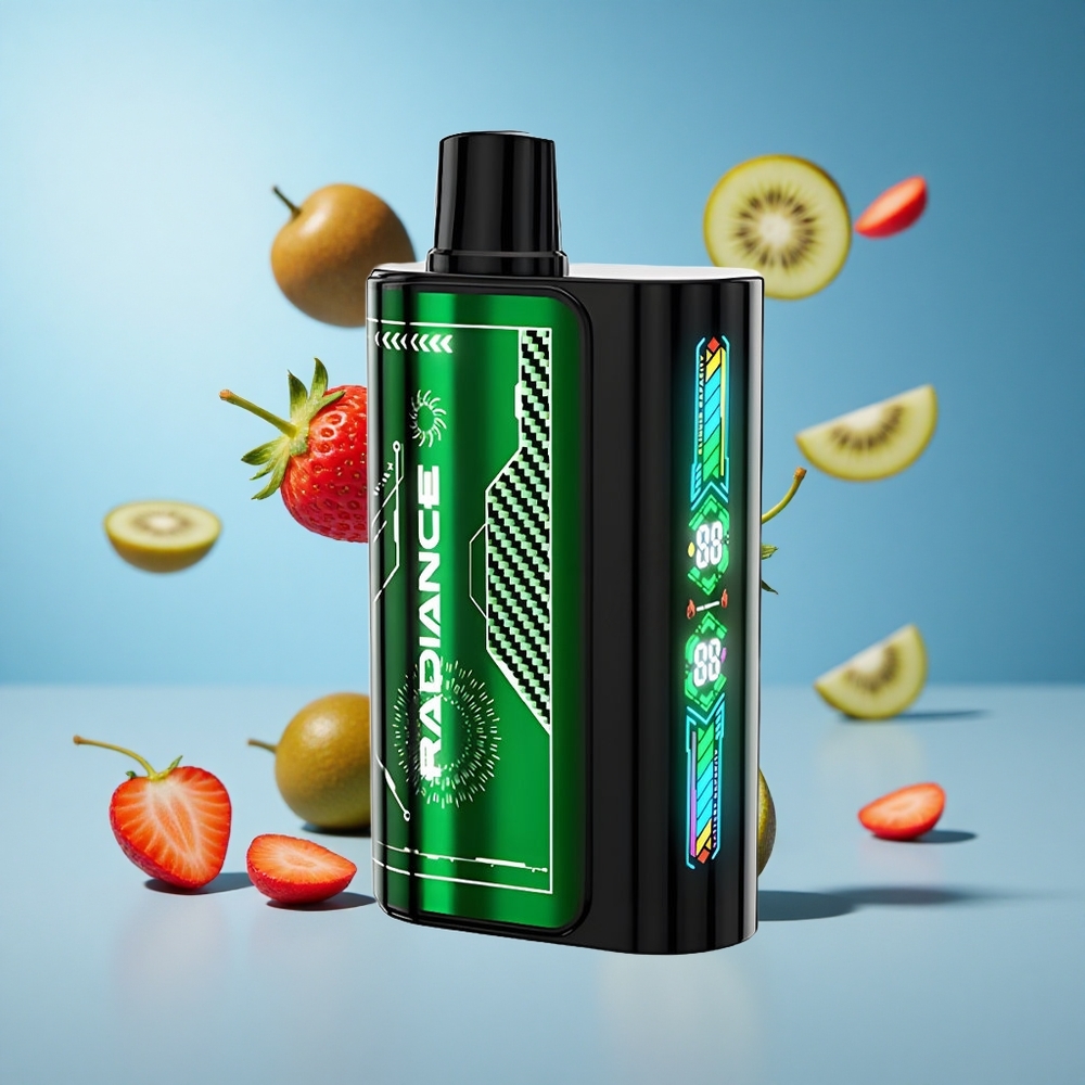 JNR Radiance 31000 نفخة ستروبيري كيوي سيجارة إلكترونية للاستخدام مرة واحدة شاشة ذكية و 28مل سائل