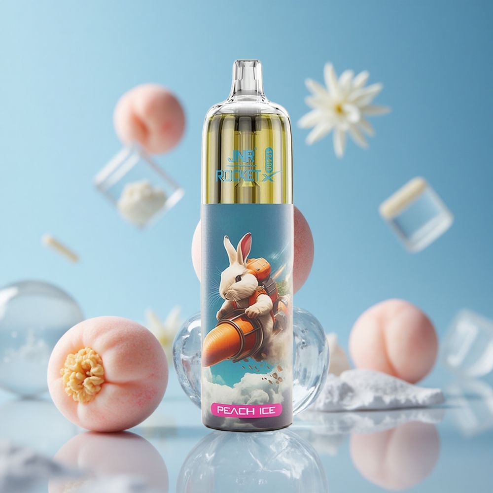 JNR Rocket-X 12400 Puffs بخاخة شبكية 1.2 أوم خوخ مثلج