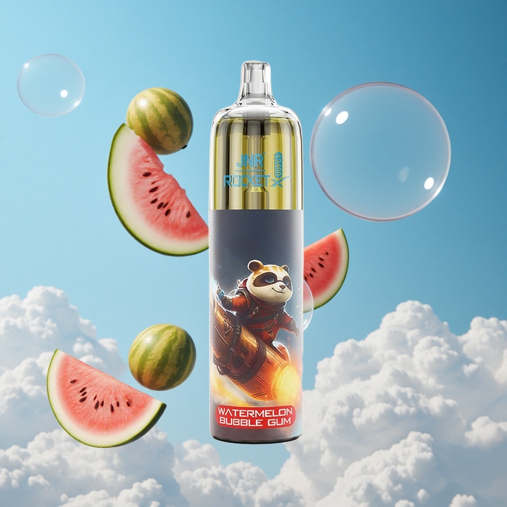 JNR Rocket-X 12400 Puffs عصير البطيخ وعلكة مع إضاءات RGB وشاحن Type-C