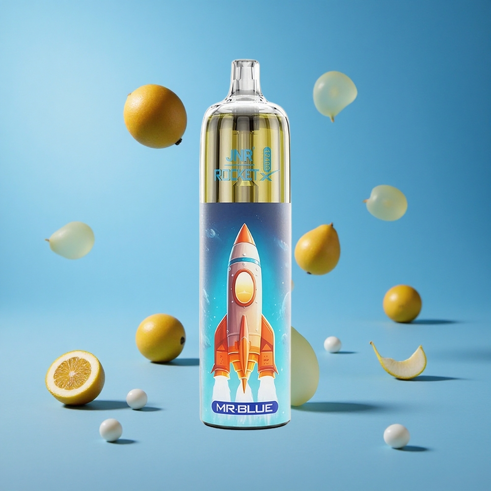 JNR Rocket-X 12400 Puffs سيجارة إلكترونية أزرق مع شاحن Type-C وتدفق هواء قابل للتعديل