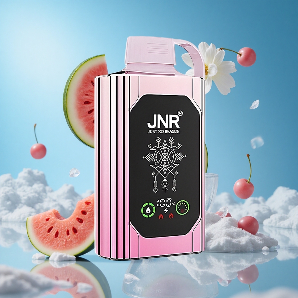 JNR Shisha Hookah Box 20500 Puffs كرز بطيخ مثلج شاشة عالية الدقة ونوع-C شحن سريع