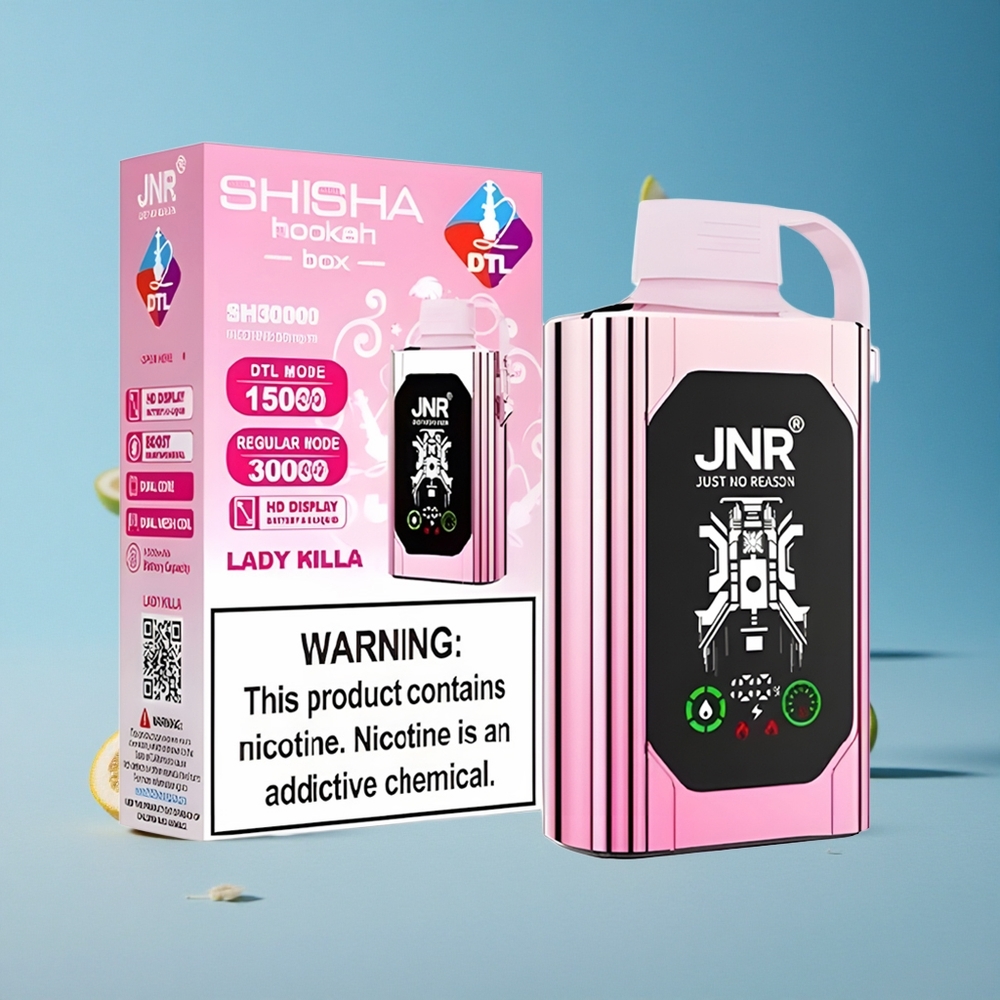 JNR Shisha Hookah Box 20500 Puffs سجائر إلكترونية بشاشة عالية الدقة (HD) ونيكوتين 0%،2%،5%