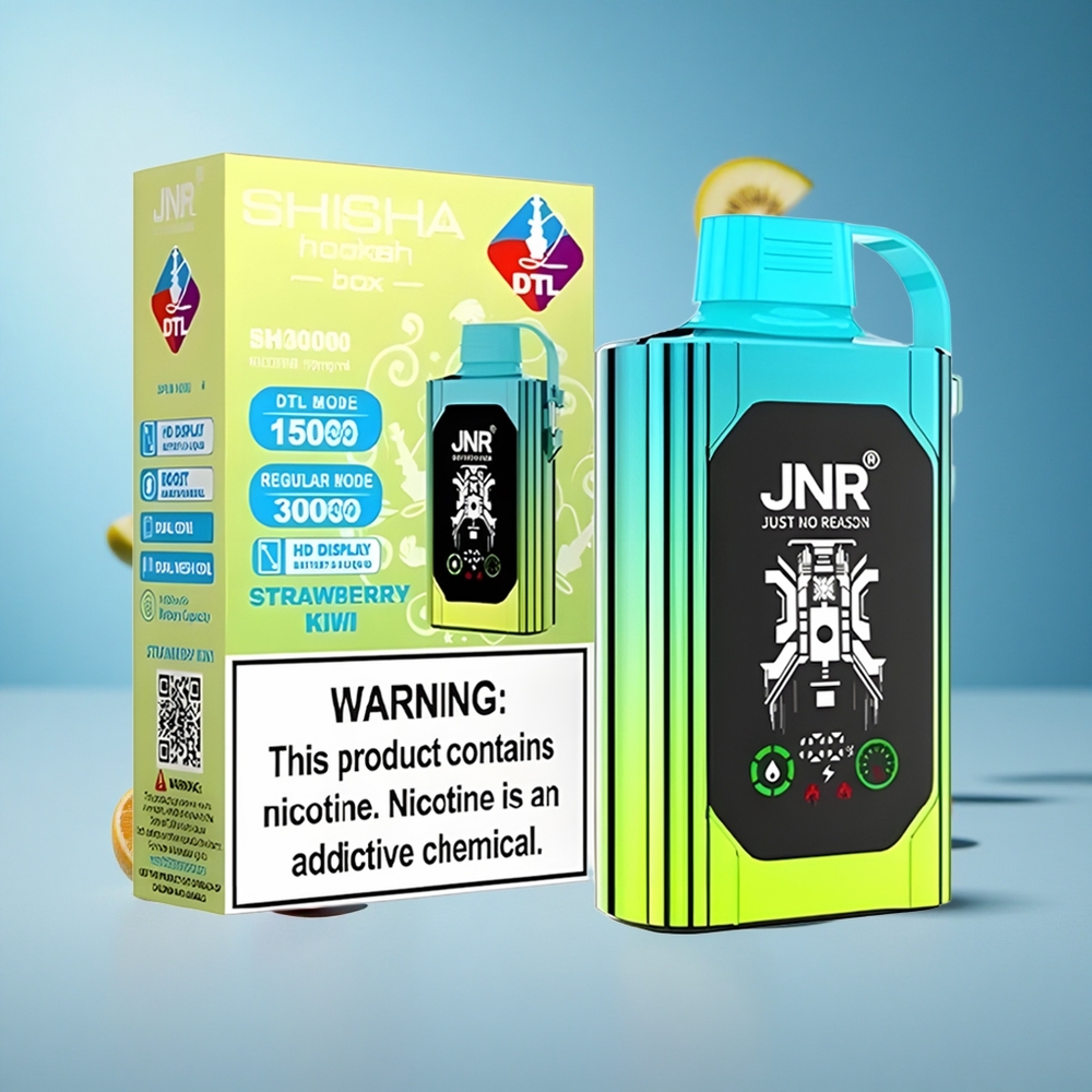 JNR Shisha Hookah Box 20500 Puffs فراولة كيوي شاشة عالية الدقة وشاحن سريع Type-C