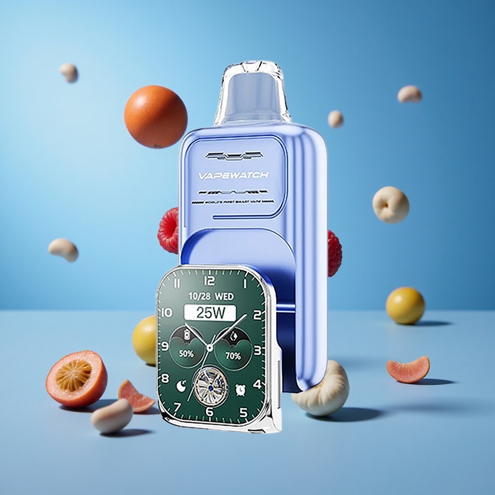 JNR Vape Watch 30000 Puffs سيجارة إلكترونية تبلغ سعتها 19 مل بنكهة التوت الأزرق الجليدي مع شحن سريع Type-C