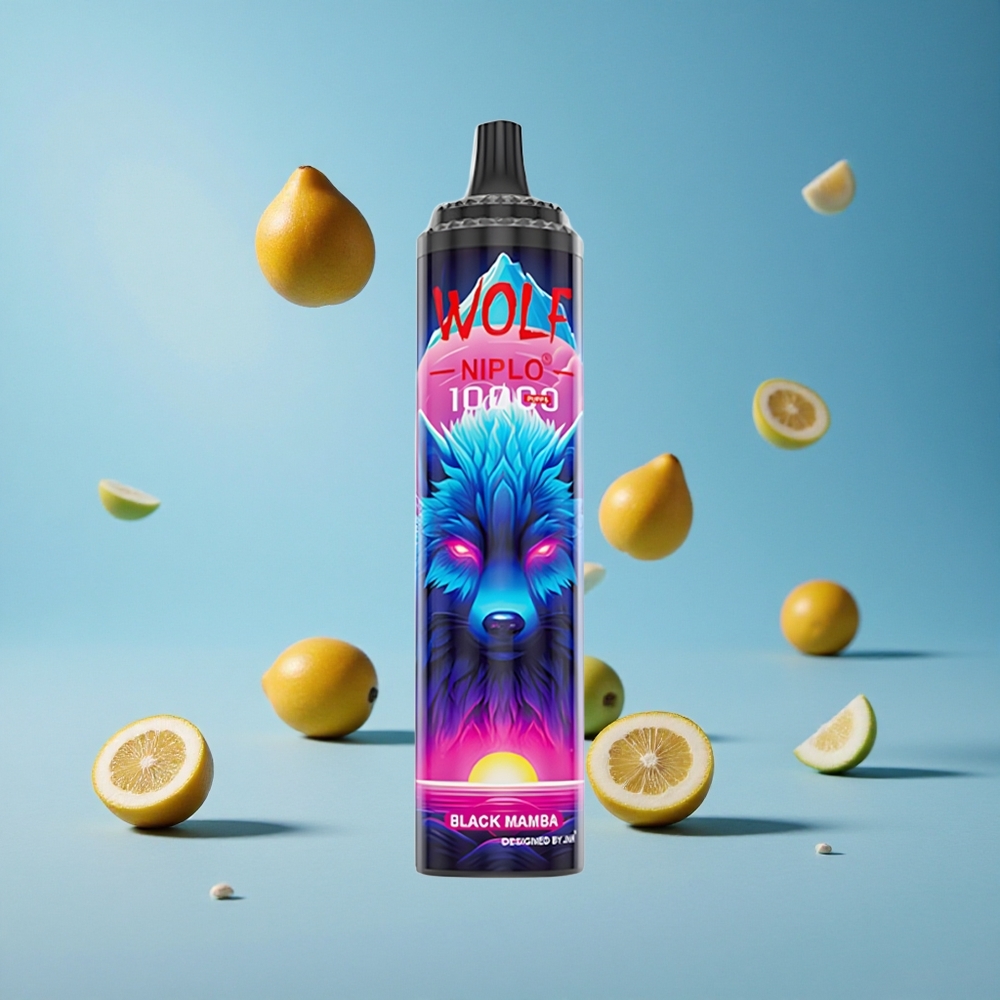 JNR Wolf Niplo 10000 Puffs أسود مانبا سعة 20مل شحن سريع نوع-C