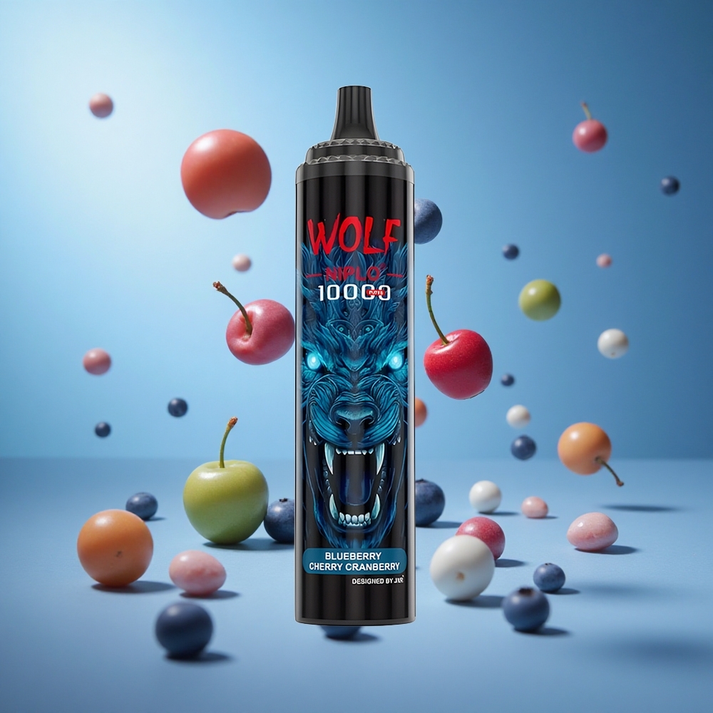 JNR Wolf Niplo 10000 Puffs توت بري وكريز بسعة سائل 20 مل