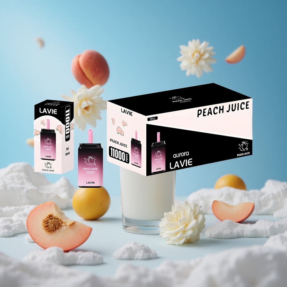 LAVIE Aurora 11000 Puffs عصير خوخ سعة 22ML شاحن Type C